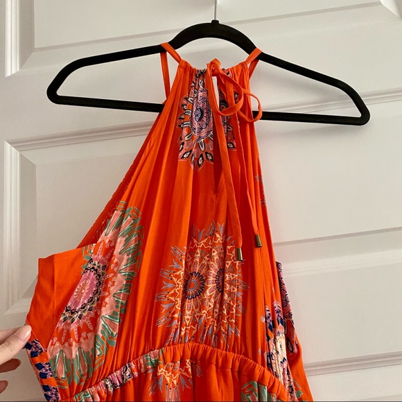 NWT Anthropologie Orange High Neck Dress - Picture 3 of 5